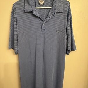 Callaway Men’s 2XL Striped Golf Polo Blue Performance Shirt